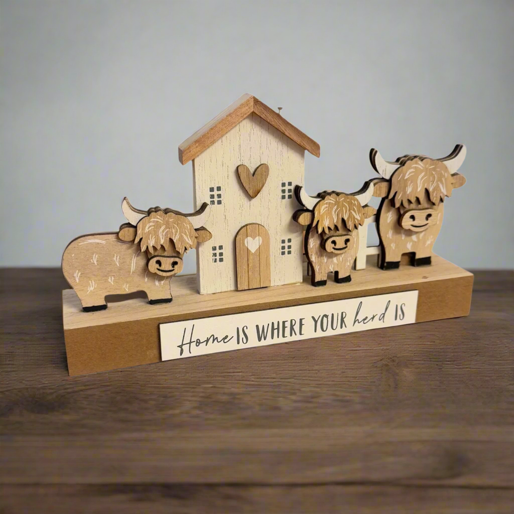 Highland Cow Home Plaque