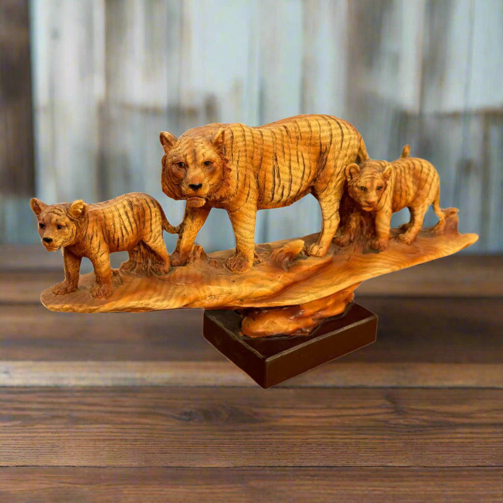 Carved Tiger Family