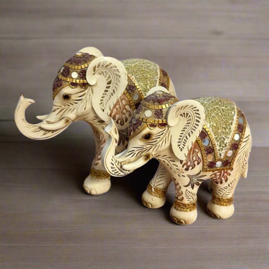 Mosaic Elephant Statues