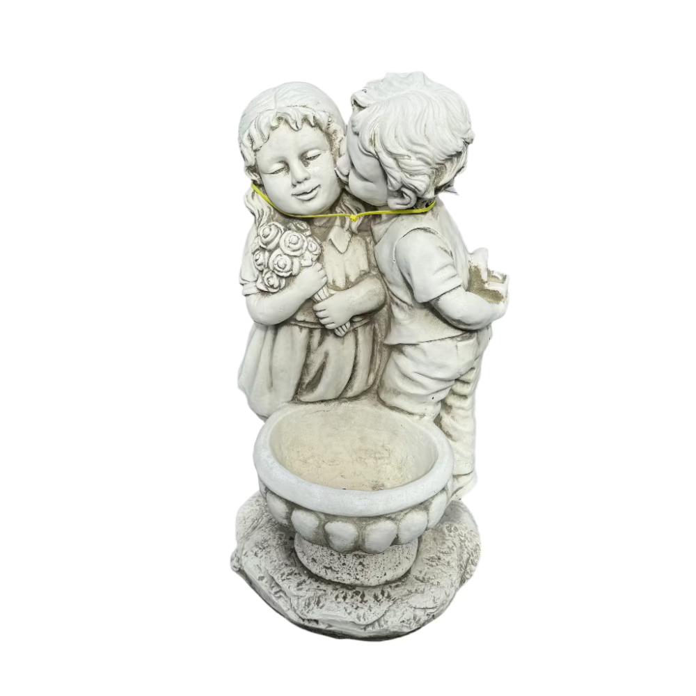 Boy & Girl Kissing By Pot