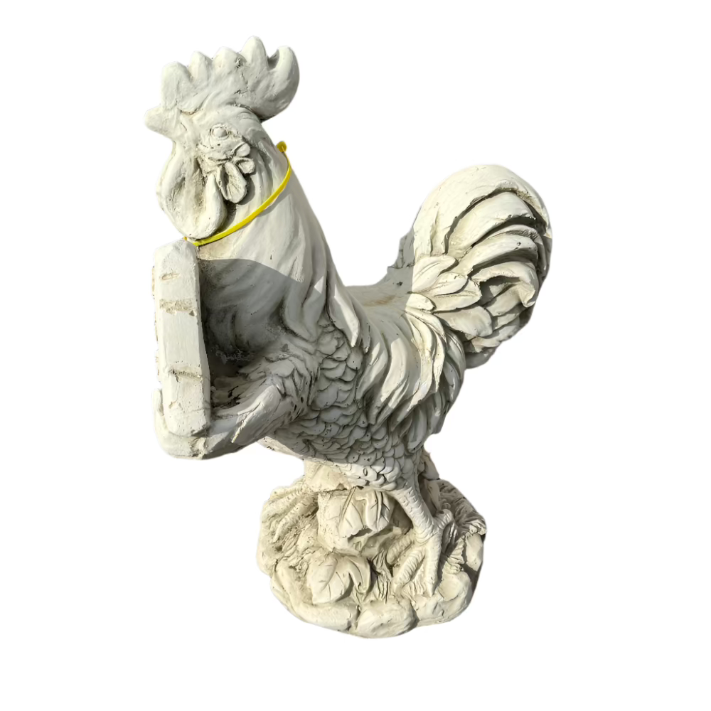 Old Rooster & Young Chick Statue