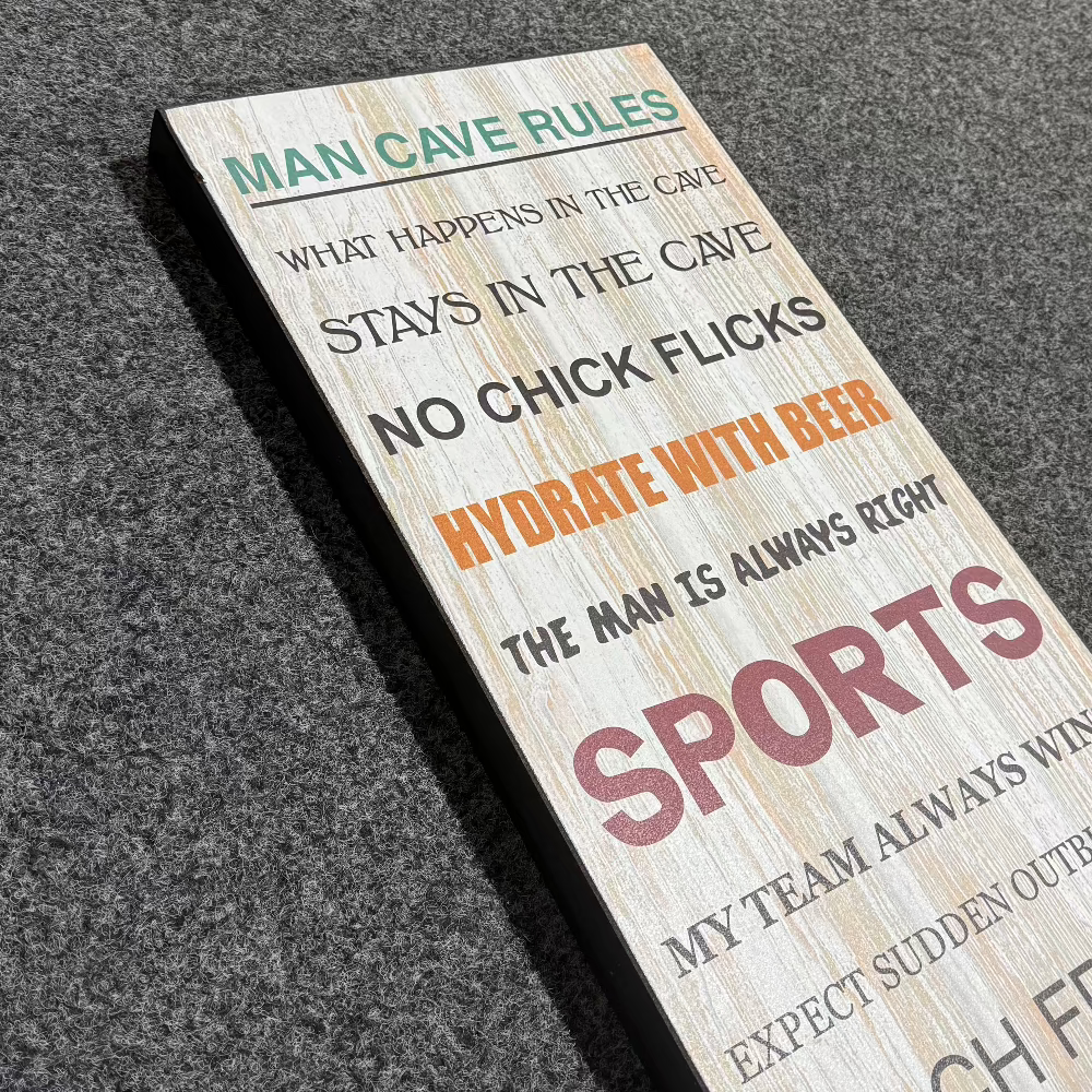 Man Cave Rules Plaque
