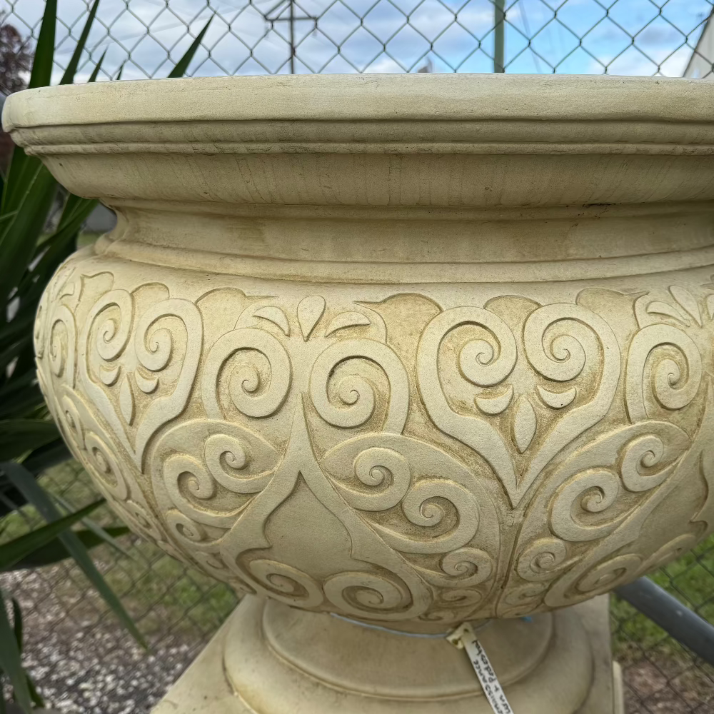 Renaissance Urn & Pedestal Set Sandstone
