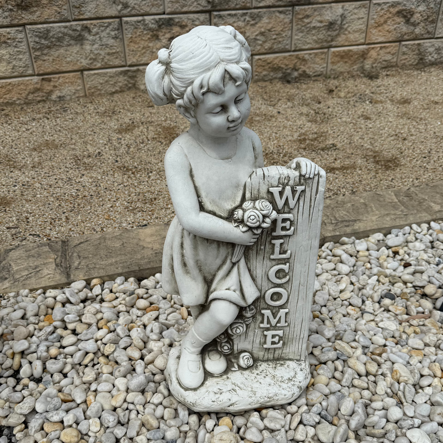 Welcome Girl Garden Statue