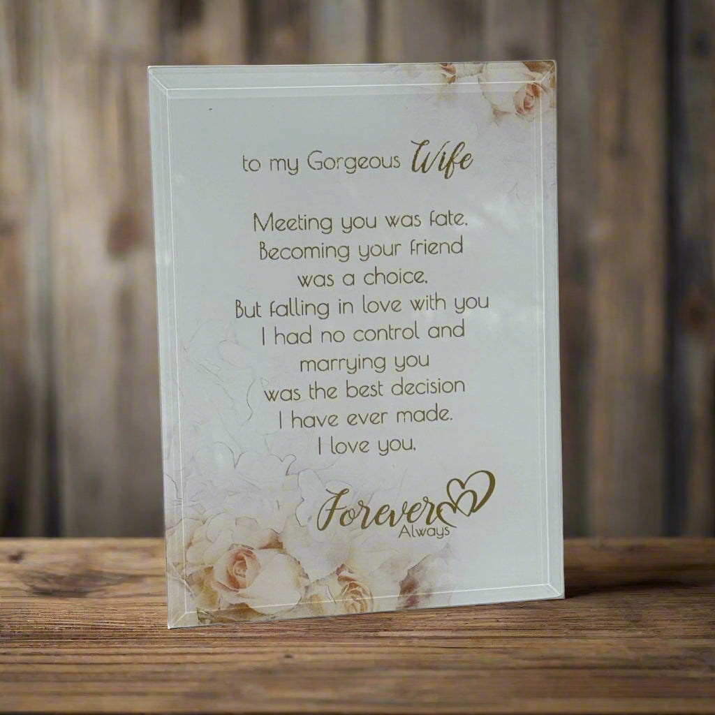 Forever & Always Sentiment Plaque Wife