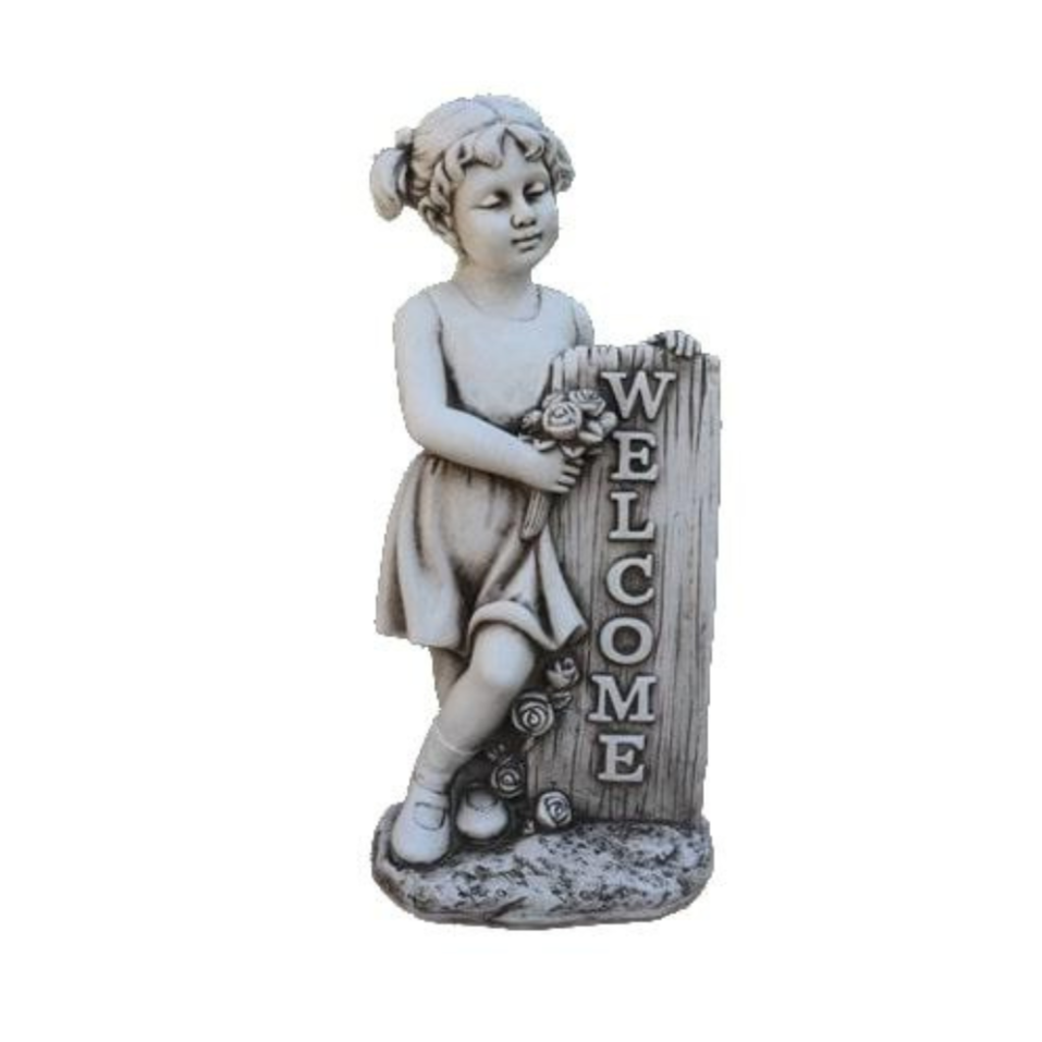 Welcome Girl Garden Statue