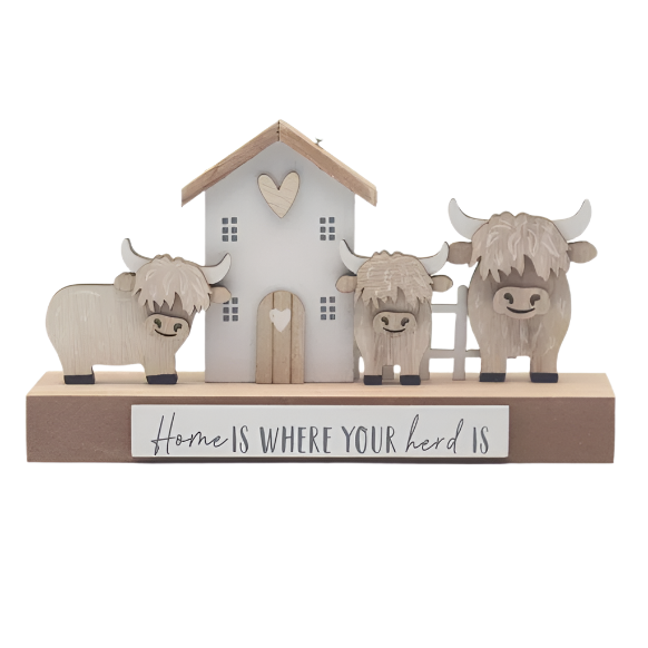 Highland Cow Home Plaque