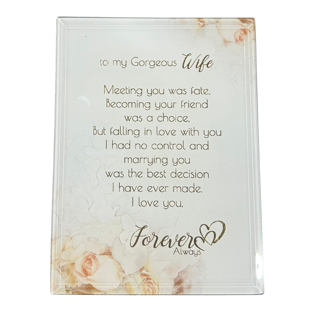 Forever & Always Sentiment Plaque Wife