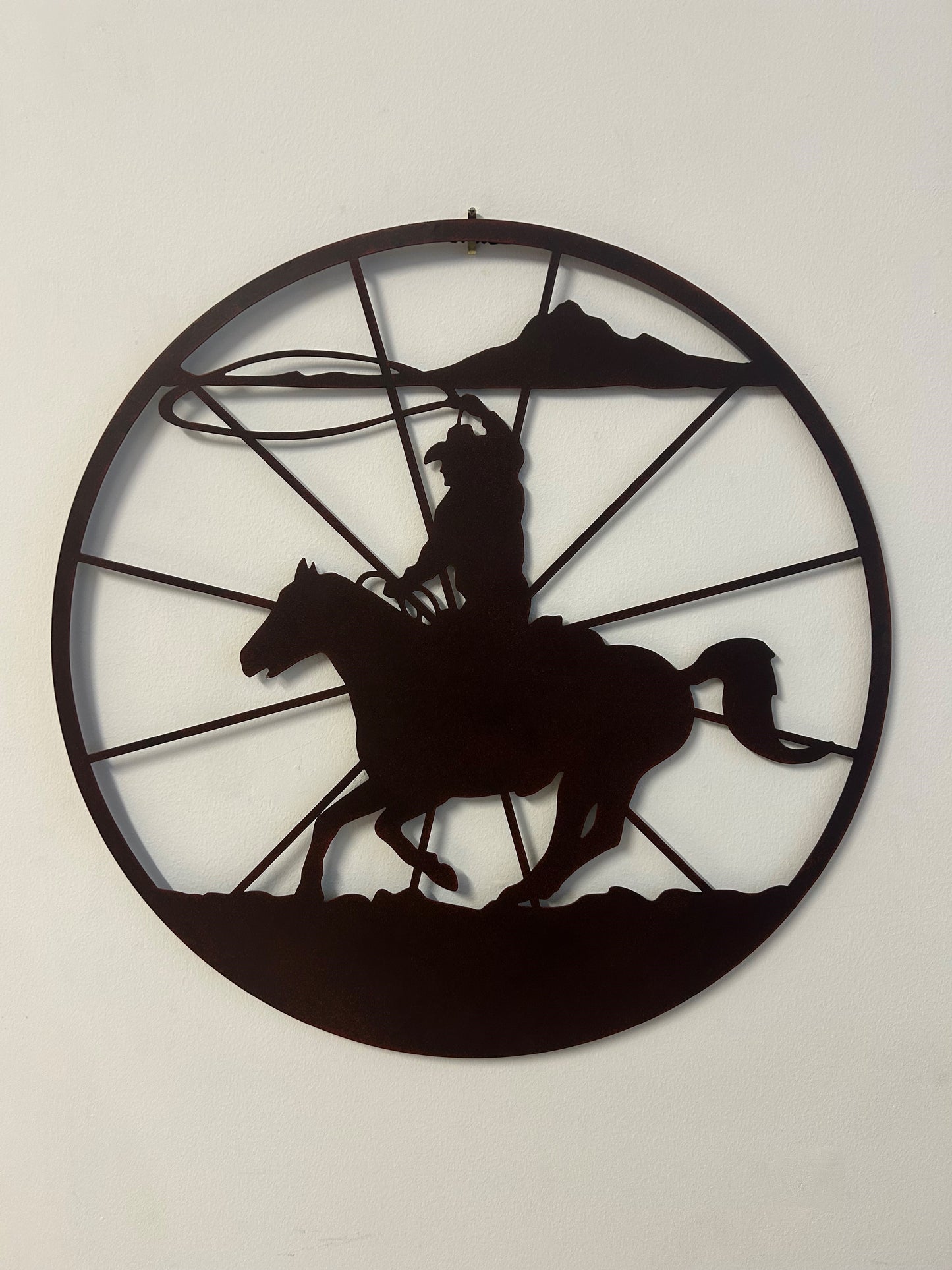 Rodeo In Wheel Wall Art