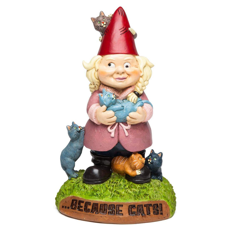 Crazy Cat Lady Garden Gnome
