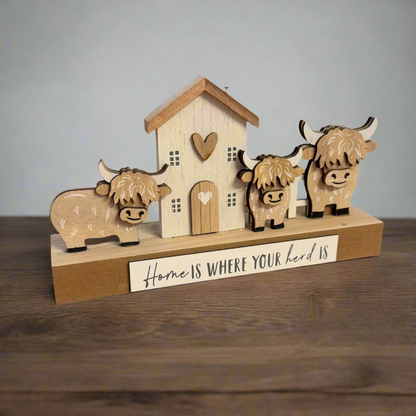 Highland Cow Home Plaque