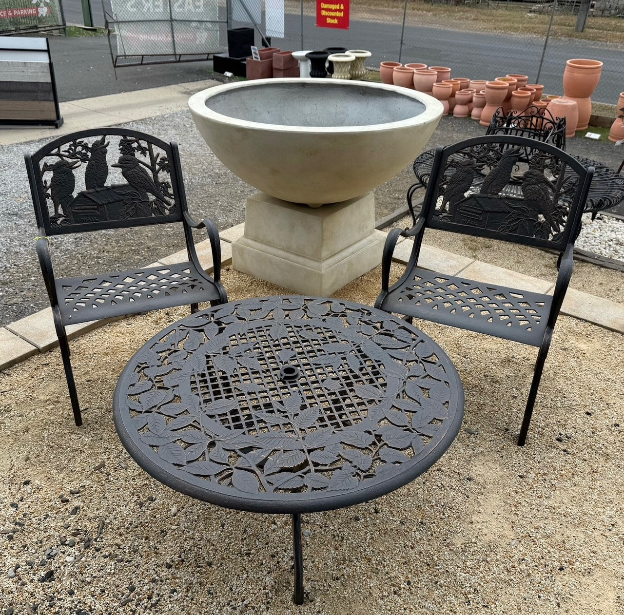 Cast Iron Round Coffee Table Set