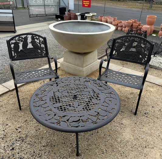 Cast Iron Round Coffee Table Set