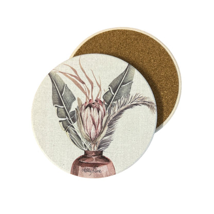 Espresso Floral Ceramic Coaster