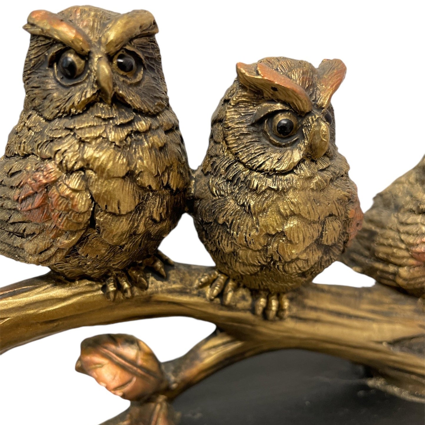 Bronze Owls On Branch