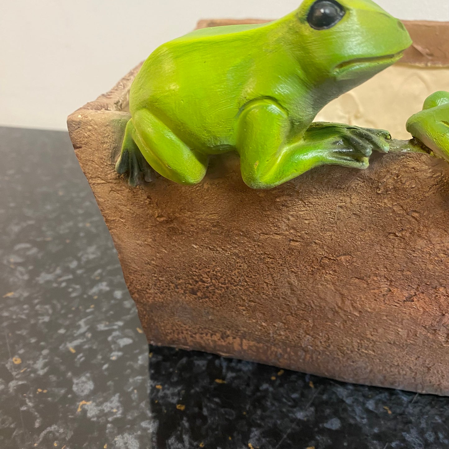 Rectangle Planter With Green Frogs