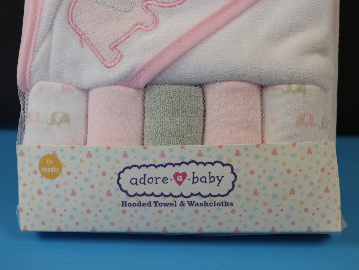 Adore-A-Baby Hooded Towel and Washcloth Set