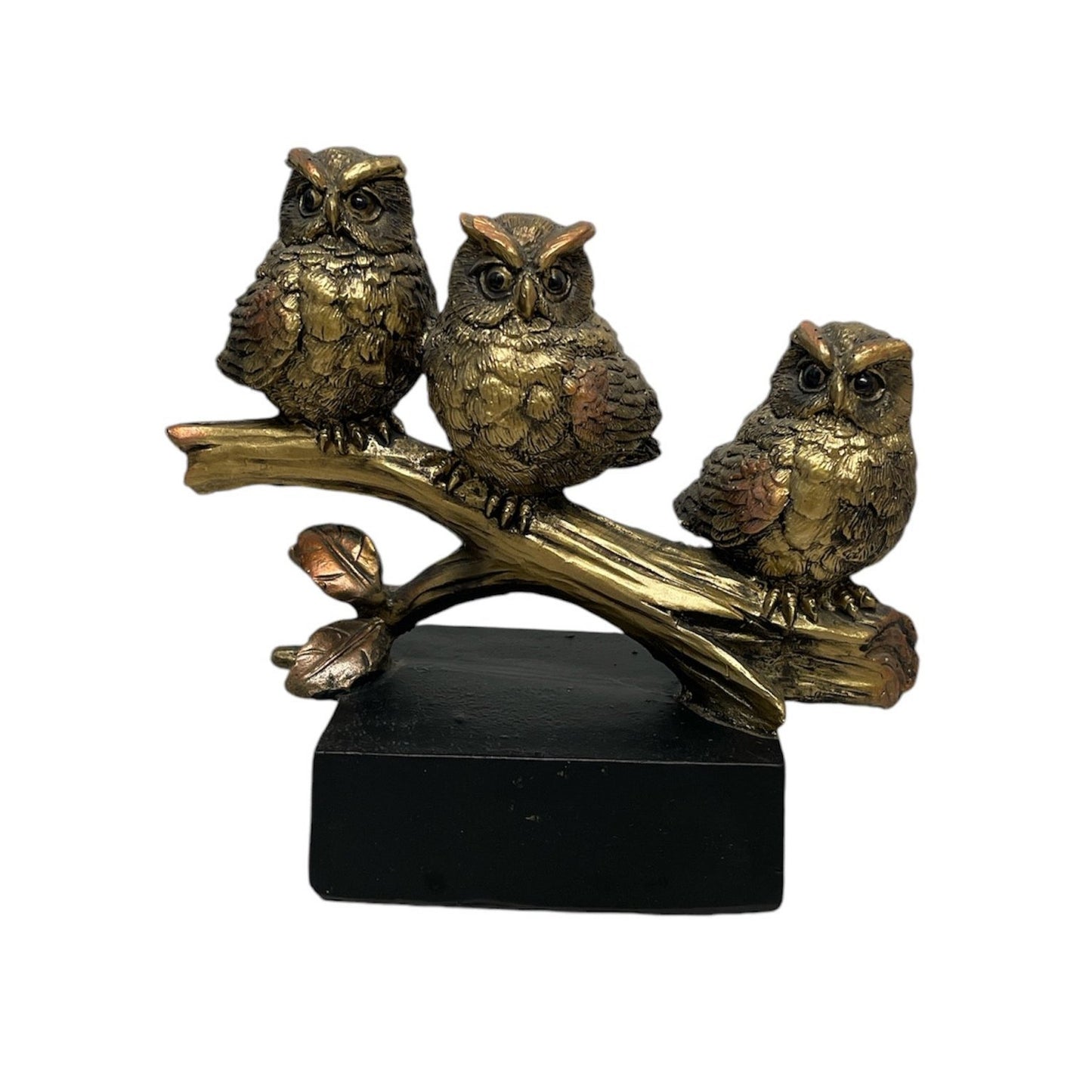 Bronze Owls On Branch