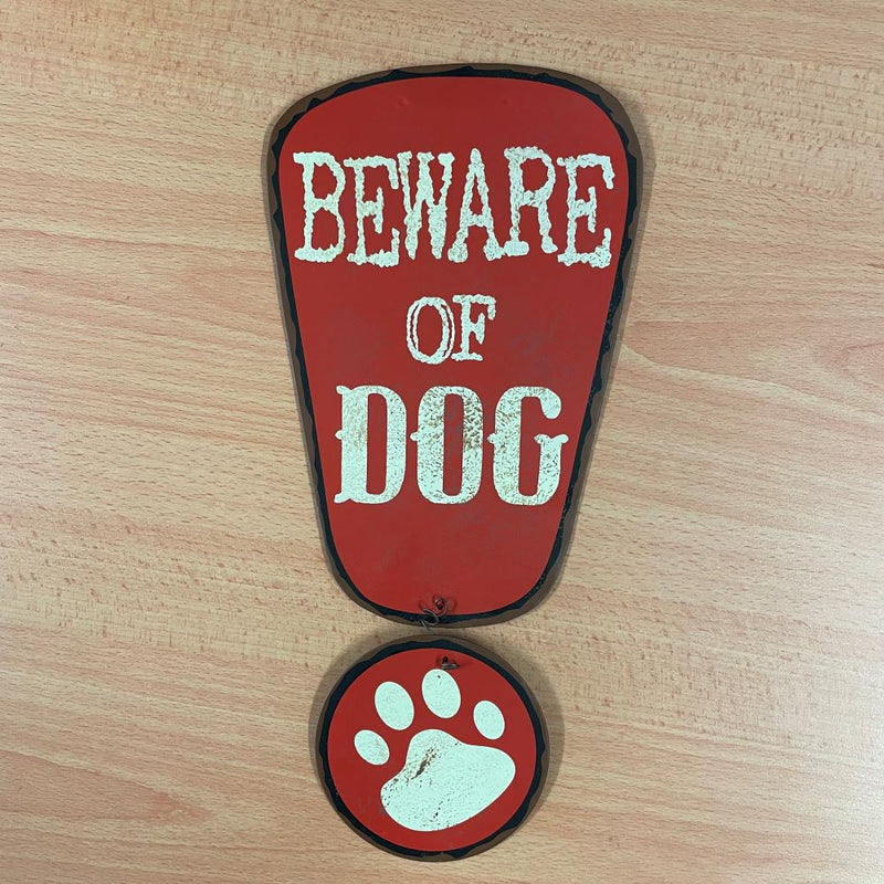 Beware of Dog Metal Sign