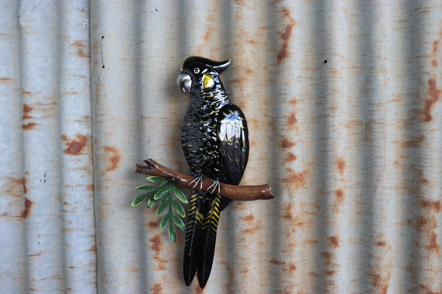 Black Cockatoo Perched Wall Art