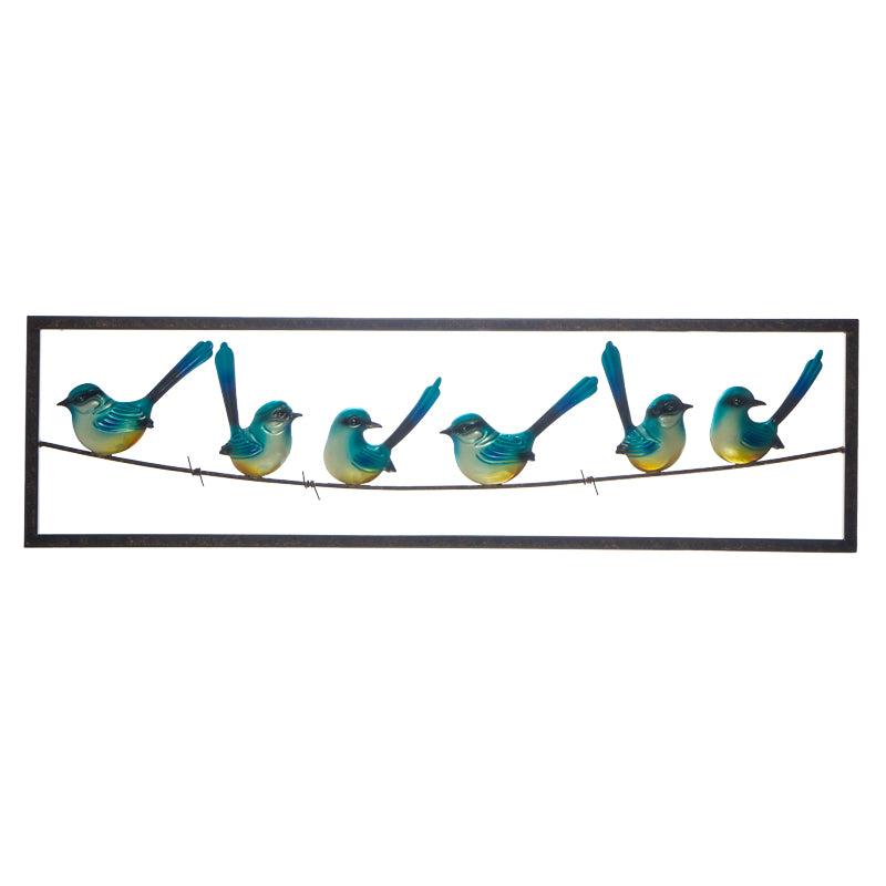 Blue Wren On Wire Wall Art