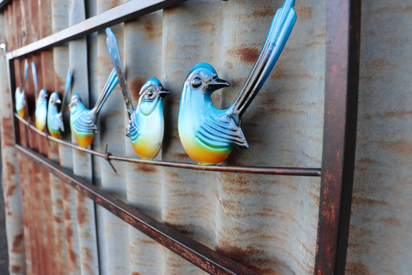 Blue Wren On Wire Wall Art