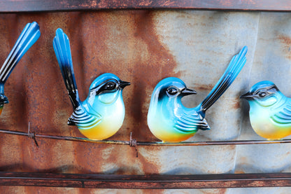 Blue Wren On Wire Wall Art