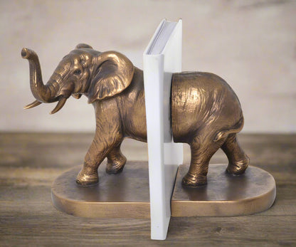 Bronze Elephant Bookends