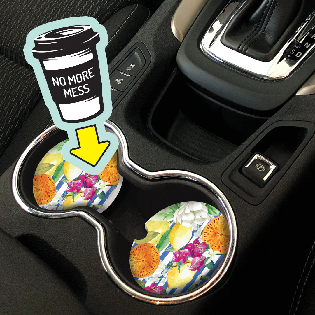 Ceramic Floral Car Coasters