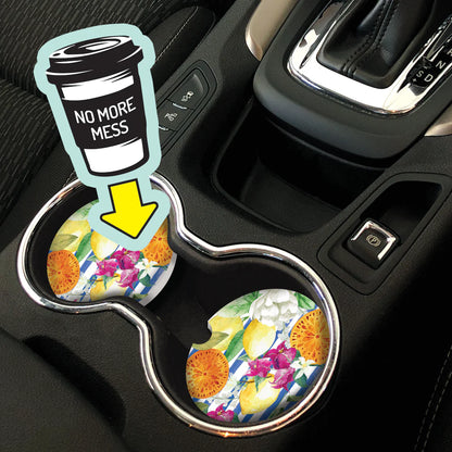 Ceramic Floral Car Coasters