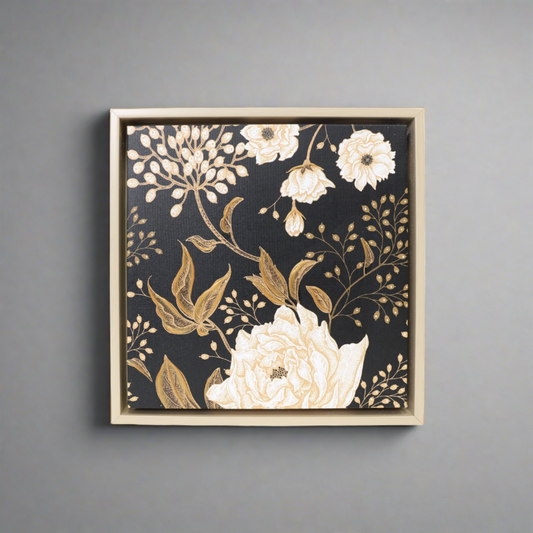 Full Bloom Dark Framed Canvas