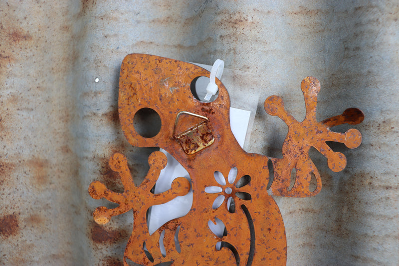 Flowered Gecko Rust Wall Art