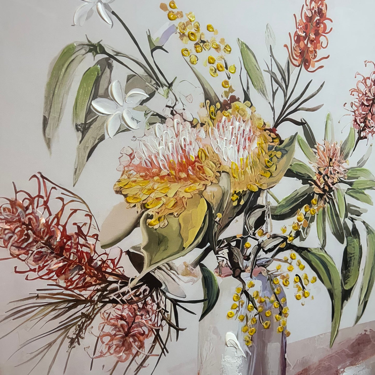 Grevillea Hand Painted Framed Canvas