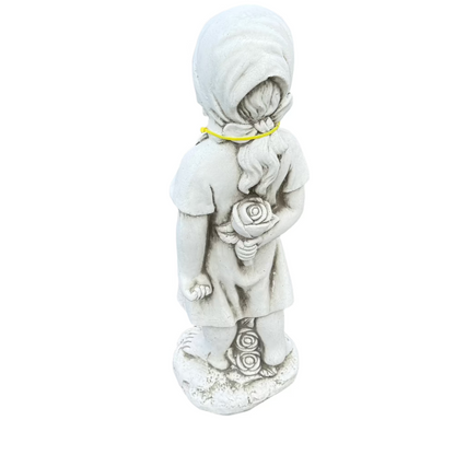Girl Holding Roses Garden Statue