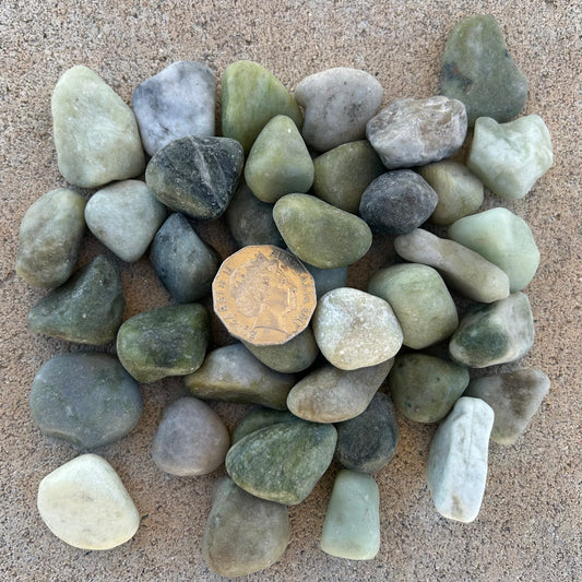 20kg Bagged - Polished Jade Pebbles