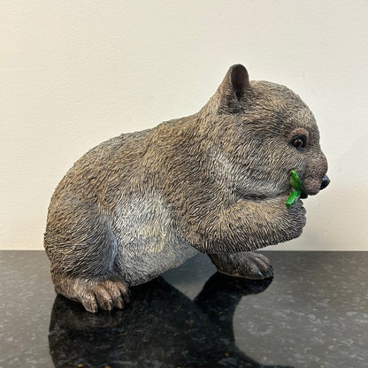 Wombat Eating Leaf Statue