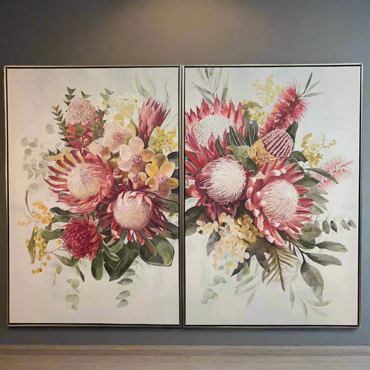 Lilah Triptych Floral Framed Canvas Set 2