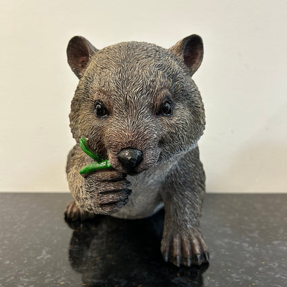 Wombat Eating Leaf Statue