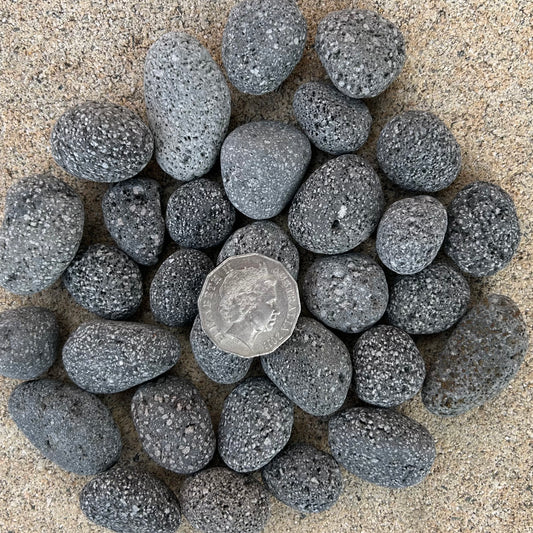 20kg Bagged - Charcoal Lava Pebbles