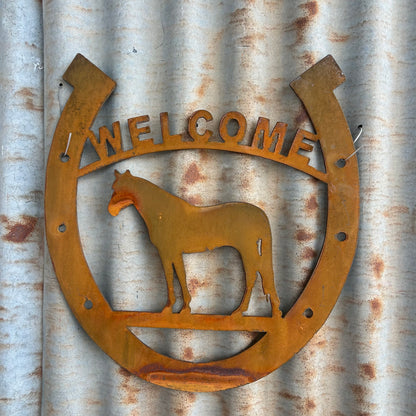 Horse Shoe Welcome Wall Art