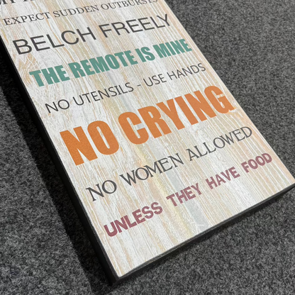 Man Cave Rules Plaque