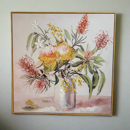 Grevillea Hand Painted Framed Canvas