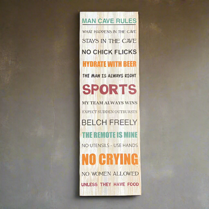 Man Cave Rules Plaque