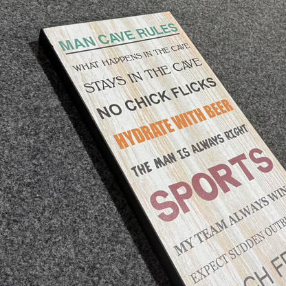 Man Cave Rules Plaque