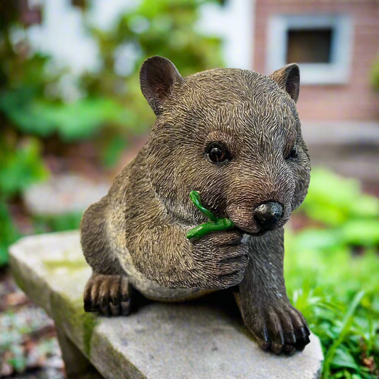 Wombat Eating Leaf Statue