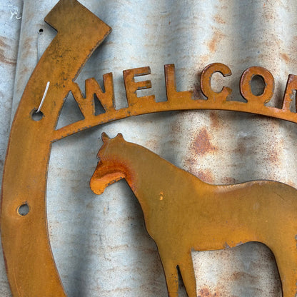 Horse Shoe Welcome Wall Art