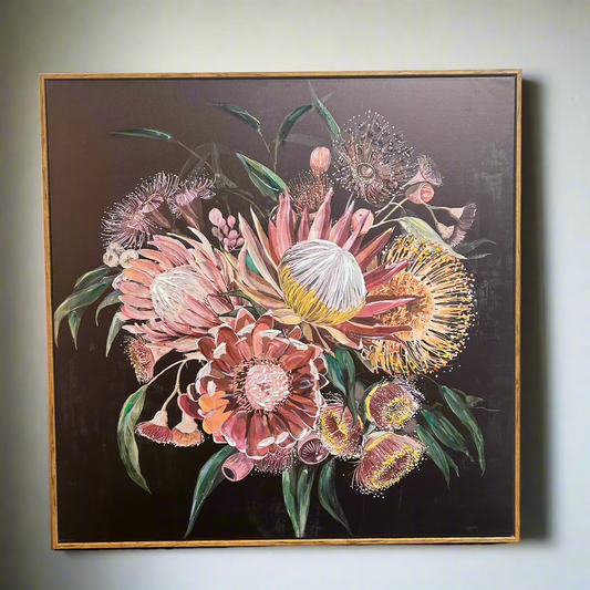 Native Bouquet Floral Framed Canvas