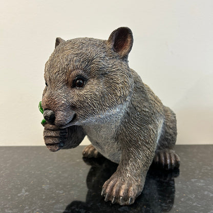 Wombat Eating Leaf Statue