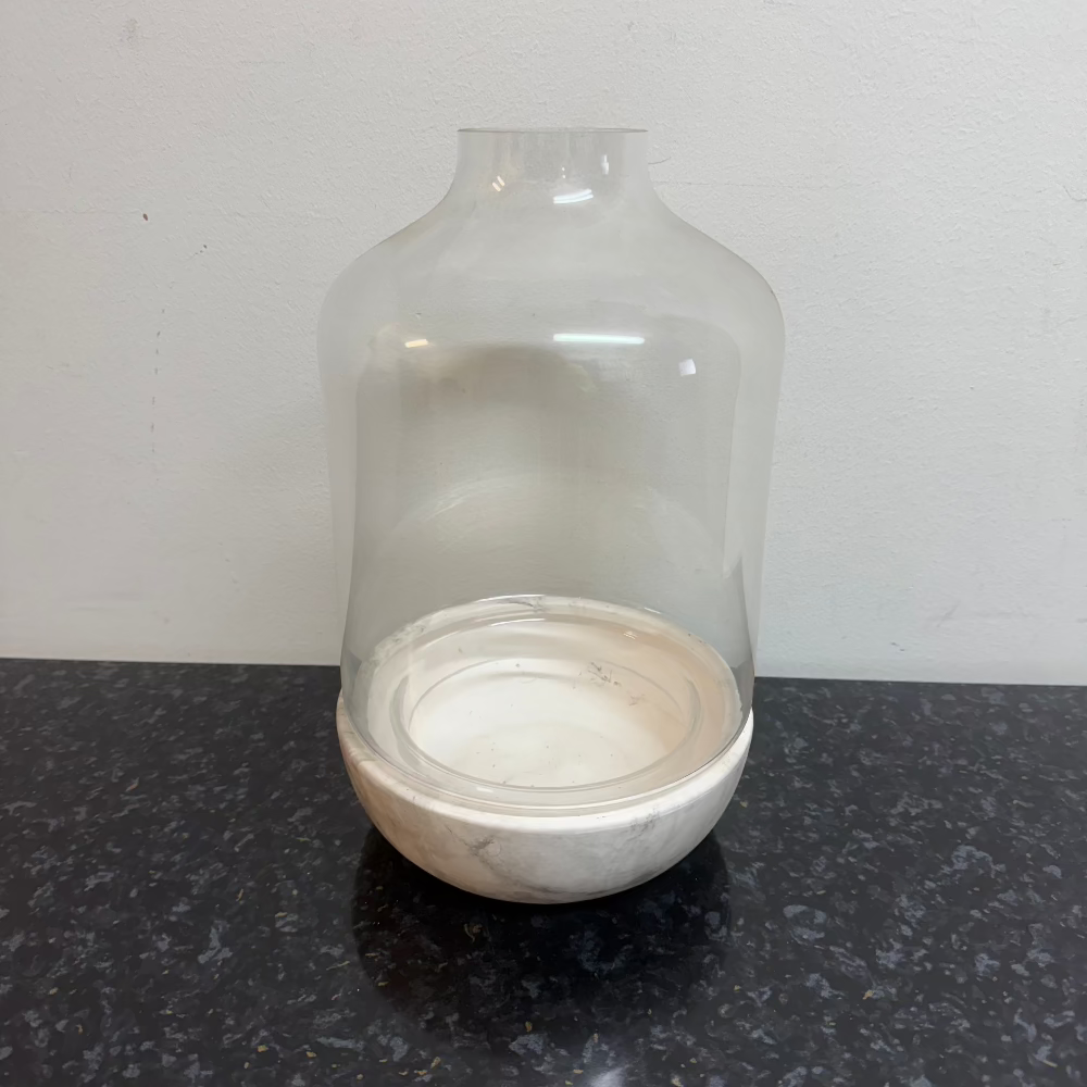 Glass Marble Candle Holder