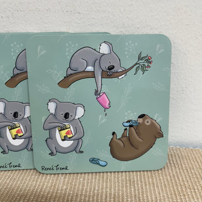 Aussie Animals Cork Coaster